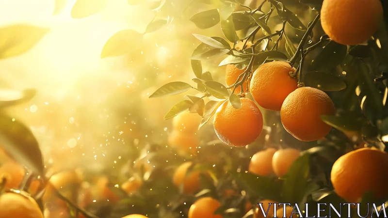Sunlit oranges quietly rehearse their golden morning chorus
