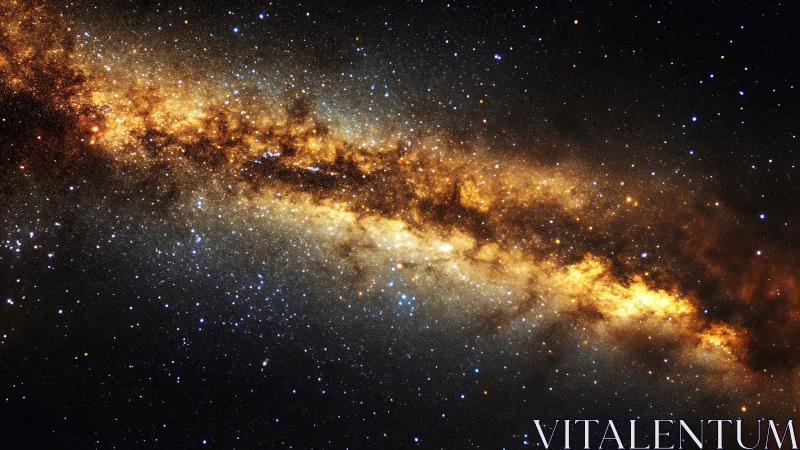Milky Way galactic band with dense stellar field in space.