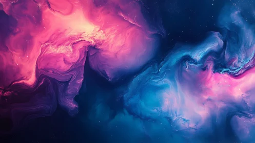 Nebula-inspired abstract cosmos in neon pink and cyan.