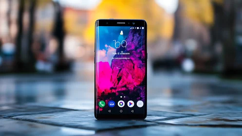 Modern Smartphone Display Vibrant Lock Screen.