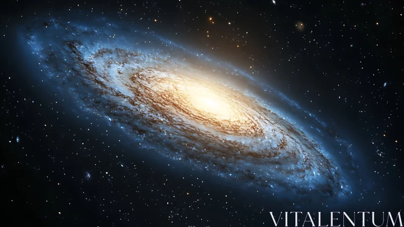 Edge-on barred spiral galaxy with luminous stellar core glow