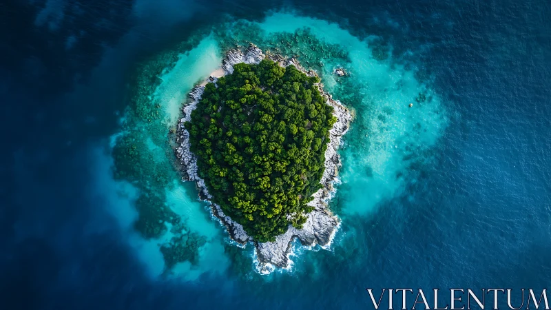 Emerald Island Paradise Surrounded by Turquoise Waters.