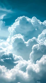 Sunlit billowing clouds inviting quiet daydreams above.