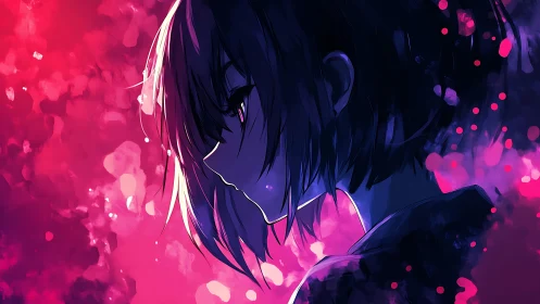 Side-lit dreamer carves a silhouette from neon dusk haze