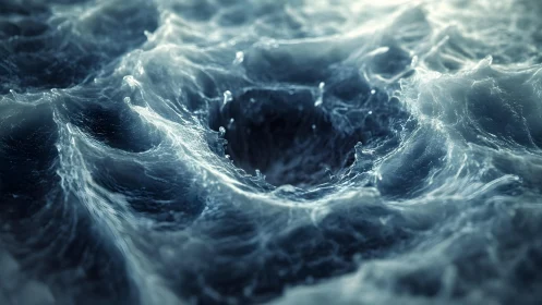 Surreal Vortex in Turbulent Ocean Waves, Dreamlike Digital Art.
