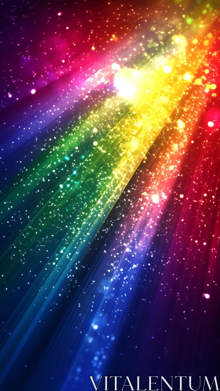 Chromatic light streaks with spectral bokeh particle dispersion