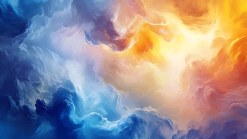 Luminous sky converges between cool and warm atmospheric energies