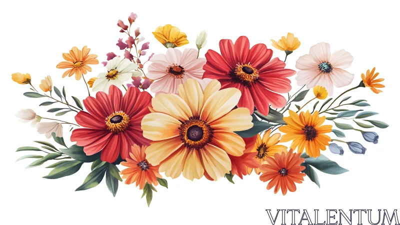 Colorful Daisy Flower Arrangement with Mixed Blooms
