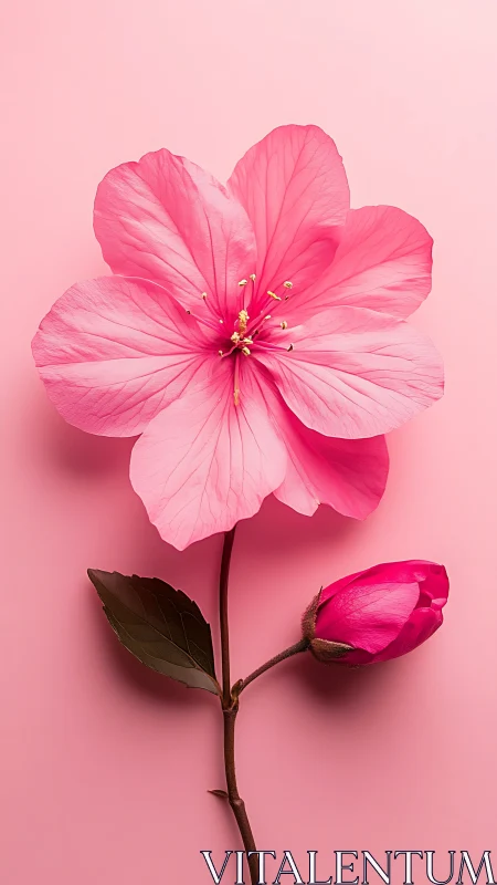 Pink Flowering Plant Specimen Against Monochromatic Background