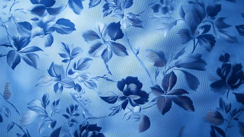 Silken midnight blossoms drift across a luminous blue field.