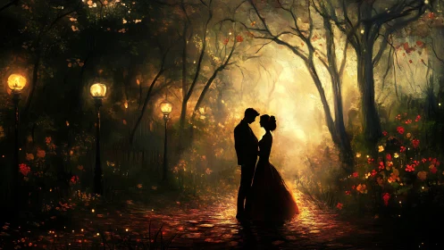 Golden Hour Romance: Two Souls Dancing in the Forest.