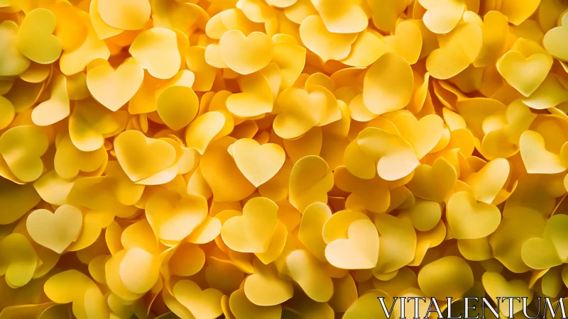 Golden Heart-Shaped Petals Scattered in Warm Bokeh.