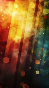 Layered bokeh gradients intersect with textured vertical color bands