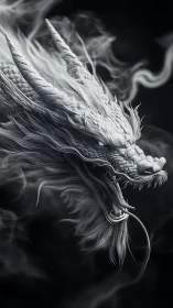 White smoke dragon lunges forward with curling tendrils