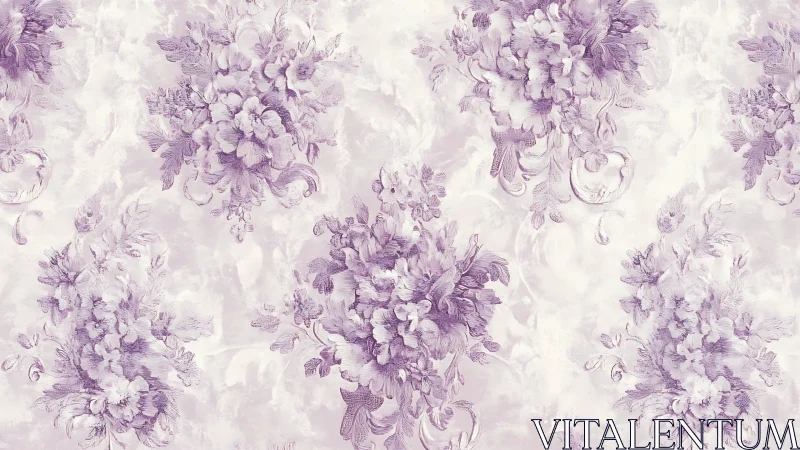 Lavender bouquet whispers on dreamy vintage wallpaper. Period.