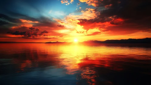 Burning horizon teaches calm water to glow like liquid fire