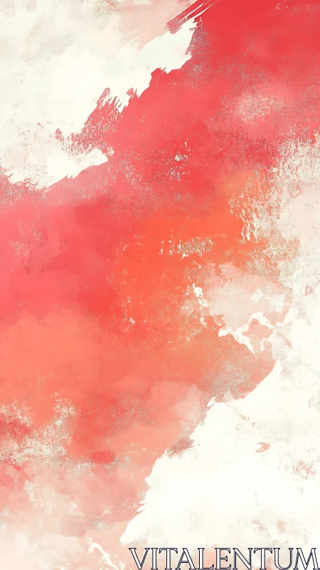 Coral and white abstract wash blends soft textured gradients