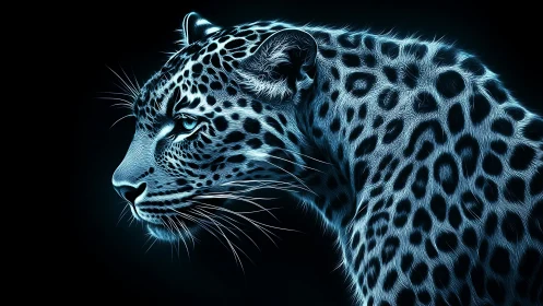 Neon Leopard: Electric Grace Prowls Through Darkness