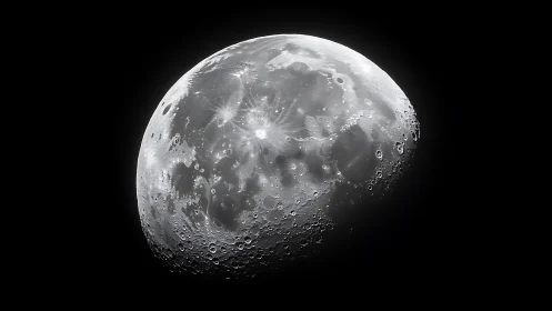 High-resolution lunar terminator study with crater ray mapping.