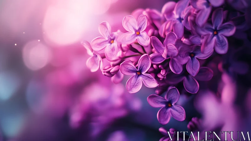Purple Lilac Flowers in Soft Focus Bloom
