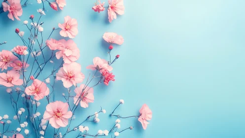 Pink Carnation Symphony Against Turquoise Dreams.