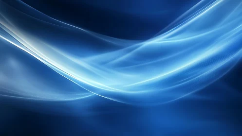 Smooth Blue Abstract Wave Background in Digital Art Style.