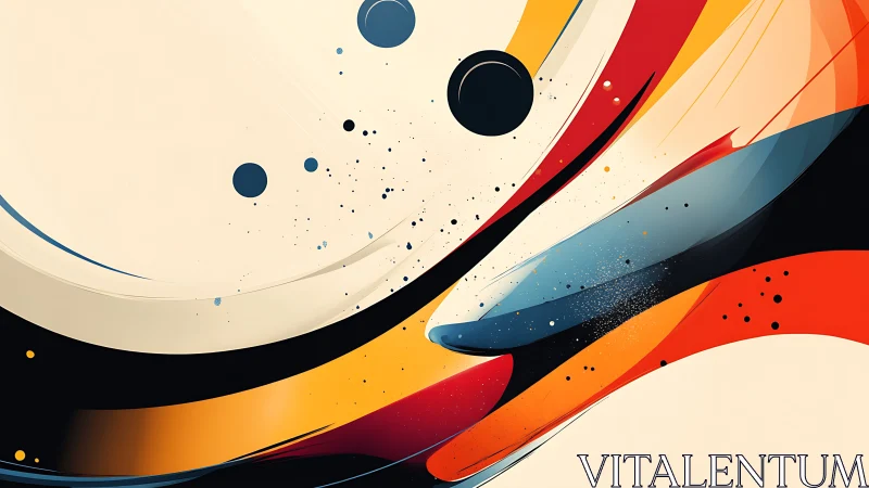 Curved vector abstraction with dynamic chromatic sweep composition.