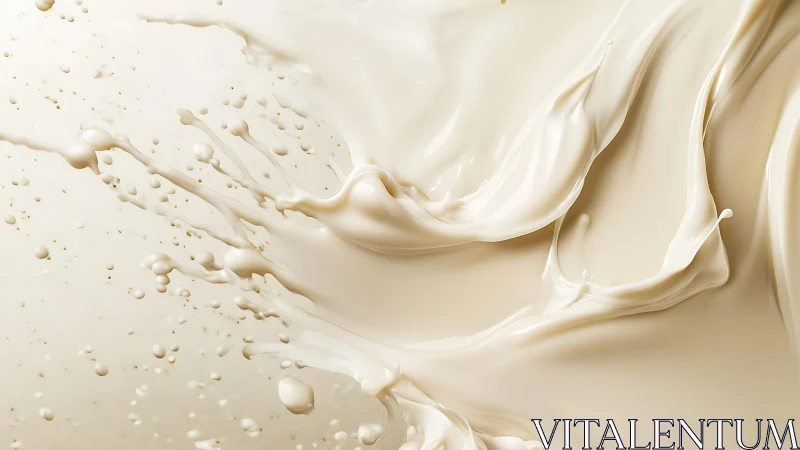 Creamy Liquid Splash Close-Up in Abstract Artistic Style.