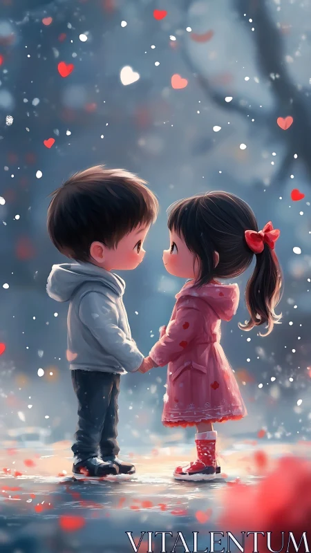 Two Hearts Connect: A Magical Moment of Childhood Love