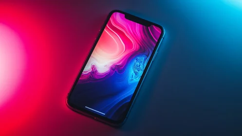 Molten Neon Dreams: Smartphone Canvas Erupts with Vibrant Flow.