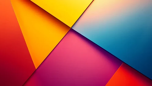 Geometric color planes form bold layered abstract background.
