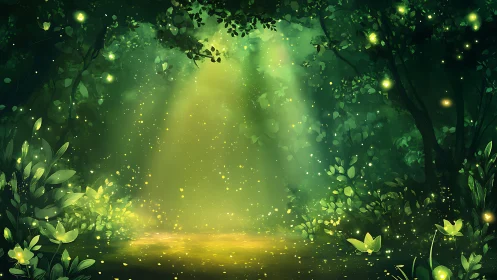 Enchanted Forest Glade Glows with Bioluminescent Magic