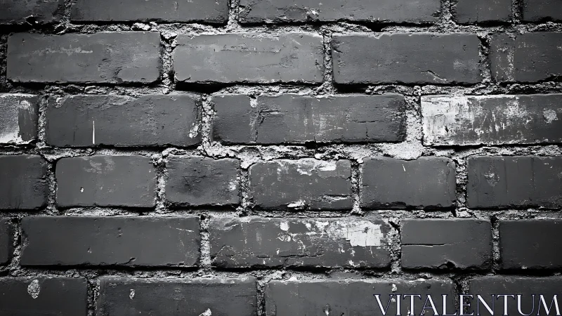 Weathered black brick wall texture with chipped mortar details.