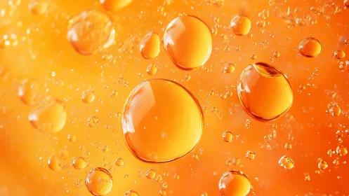 Glowing orange bubbles dance across a bright liquid backdrop
