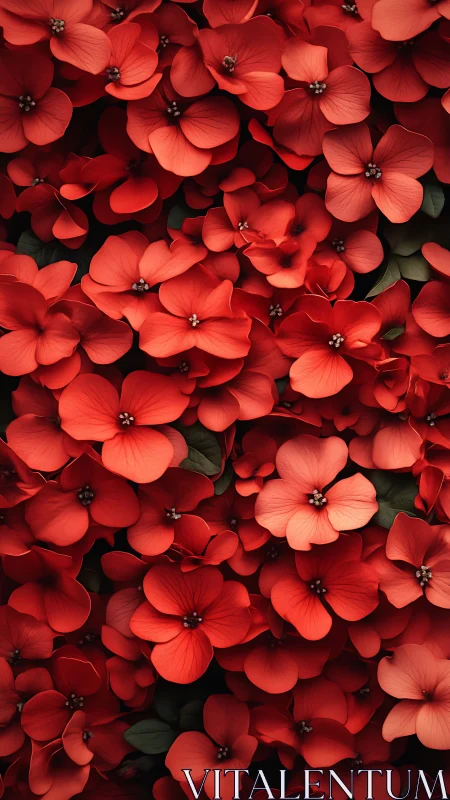 Dense Cluster Scarlet Phlox Blooms with Black Stamen Centers
