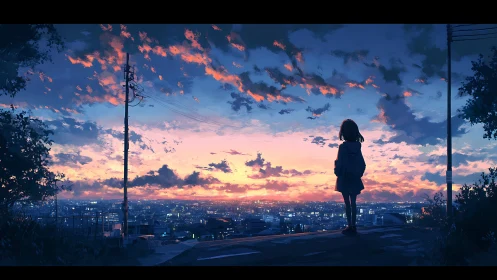 Soft evening sky welcomes a quiet city and a lone dreamer