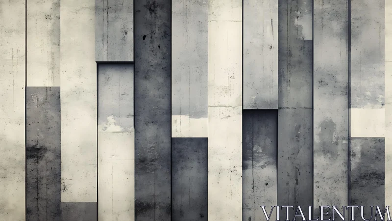 Abstract geometric wall art with vertical concrete panels, modern style.