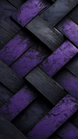 Purple and black textured planks in woven pattern.