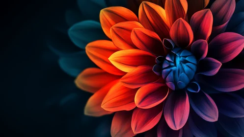 Stunning Neon Dahlia Glowing in Vibrant Colors
