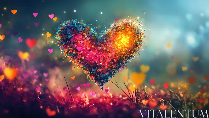 Radiant Heart Composed of Luminous Particle Clusters