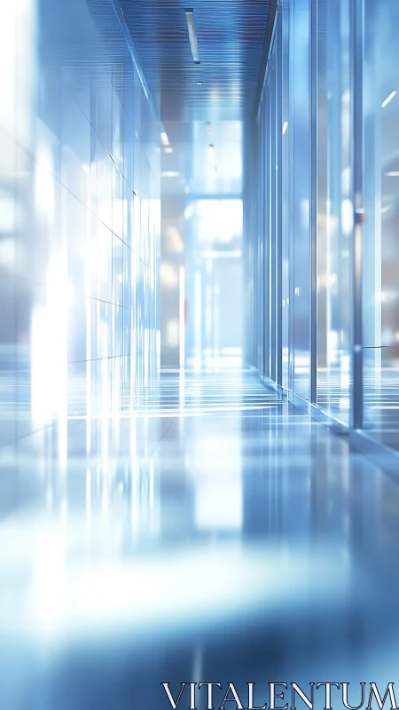 Luminous Corridor with Architectural Perspective and Refracted Light.