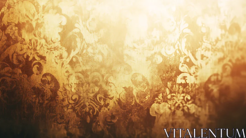 Vintage damask gold texture with distressed gradient finish.