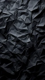 Midnight paper canyons in sculpted charcoal folds.