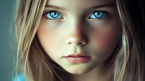 Striking Blue Eyes and Serene Contemplation.