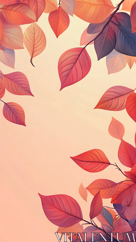 Whispering blush leaves framing a soft sunset hush.