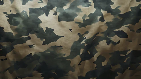 Subtle forest camouflage fabric ripples with natural rhythm