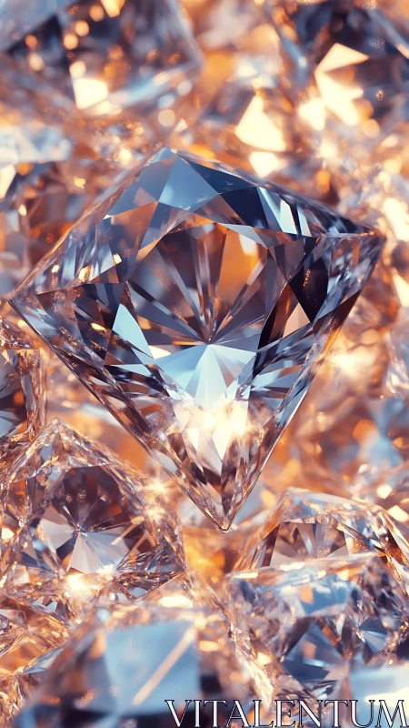 High-clarity diamonds rendered with hyperreal light refraction