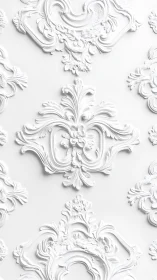 Ornate white flourishes quietly rehearse their baroque symmetry