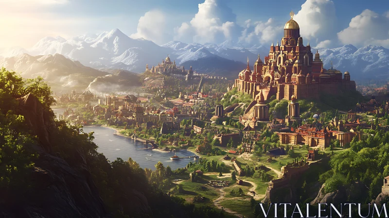 Golden hilltop palace welcomes a sunlit fantasy kingdom