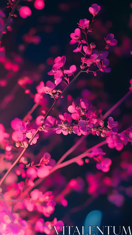 Neon Blossoms Glow in Dreamy Darkness.